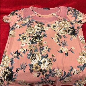 Elegant Floral Women's Blouse in Pink